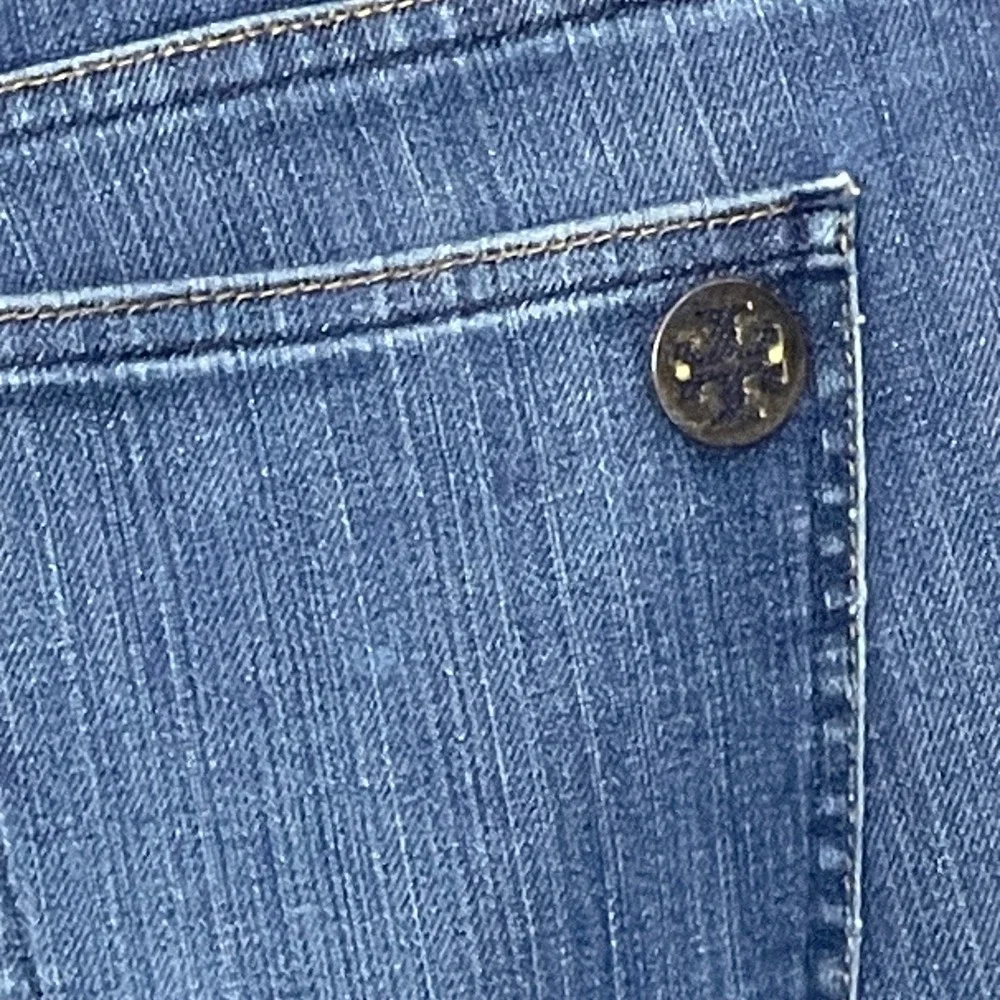 Tory Burch Women Bootcut Jeans Blue Wash Button Fly‎ Size 27